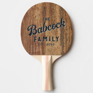 Pala De Ping Pong Madera de Cedro en Bruto Nombre de Familia Retro y