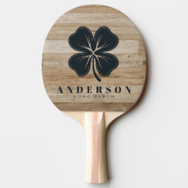 Pala De Ping Pong Madera de Ceniza Clara Trébol de Cuatro Hojas con