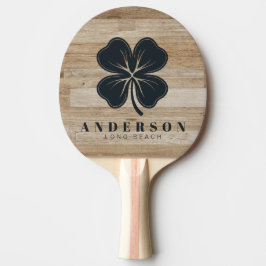 Pala De Ping Pong Madera de Ceniza Clara Trébol de Cuatro Hojas con 