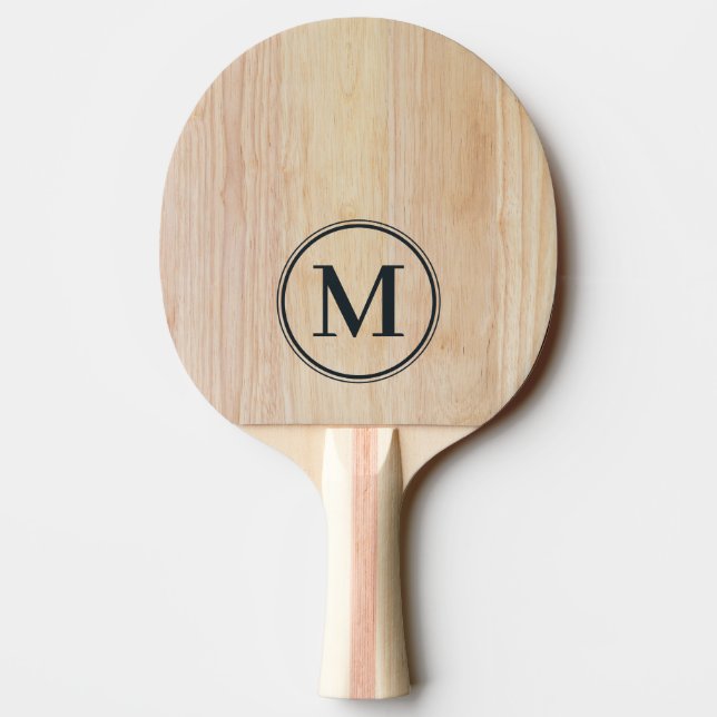 Pala De Ping Pong Madera de Fresno Blanco con Monograma (Reverso)