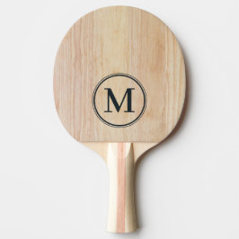Pala De Ping Pong Madera de Fresno Blanco con Monograma