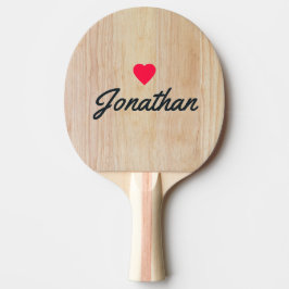 Pala De Ping Pong Madera de Fresno Blanco Corazón Vintage Firma