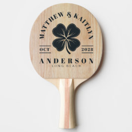 Pala De Ping Pong Madera de Fresno Blanco Cruz Irlandesa de la Suert