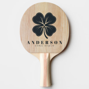 Pala De Ping Pong Madera de Fresno Blanco Trebol de Cuatro Hojas con