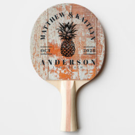 Pala De Ping Pong Madera de Granero Desgastada Cresta de Boda de Piñ
