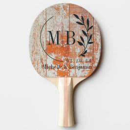 Pala De Ping Pong Madera de Granero Desgastada Hoja Monograma de Bod