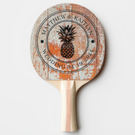 Pala De Ping Pong Madera de Granero Desgastada Piña Cresta de Boda y