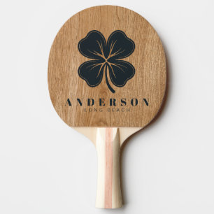 Pala De Ping Pong Madera de pino campestre trébol de cuatro hojas co