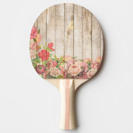 Pala De Ping Pong Madera de Rosas Rústicos Vintage