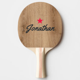 Pala De Ping Pong Madera de Teca Ligera Estrella Vintage Firma