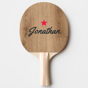 Pala De Ping Pong Madera de Teca Ligera Estrella Vintage Firma
