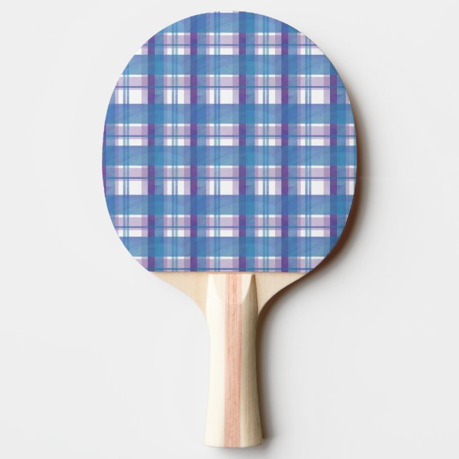 Pala De Ping Pong Madras cubiertas azul y púrpura (Reverso)