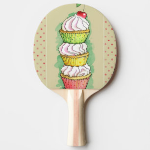 Pala De Ping Pong Magdalenas de la acuarela. Ejemplo de la cocina