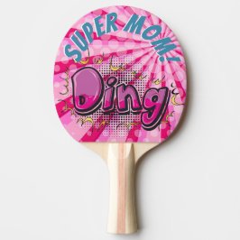 Pala De Ping Pong Mamá estupenda del estilo cómico del arte pop