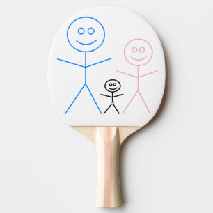 Pala De Ping Pong Mamá papá y bebé con palos de pañal dibujando