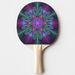 Pala De Ping Pong Mandala Colorido y llamativo arte fractal Kaleidos