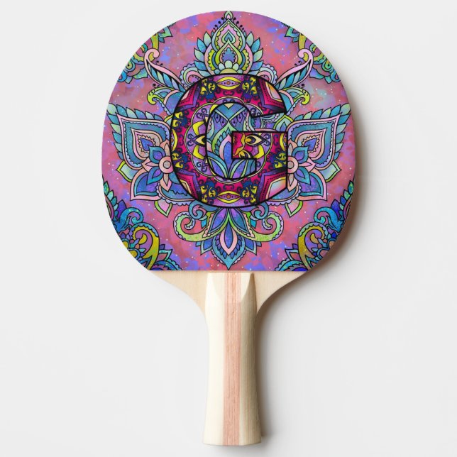 Pala De Ping Pong mandala de la letra G (Anverso)