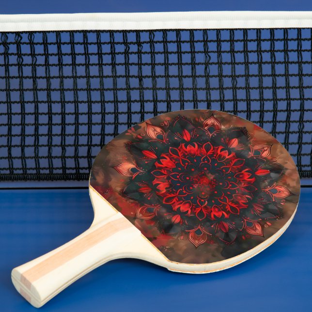 Pala De Ping Pong Mandala oscura - Regalo gótico de Boho (in situ)