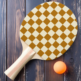 Pala De Ping Pong Mandarina y Cuadros de Crema