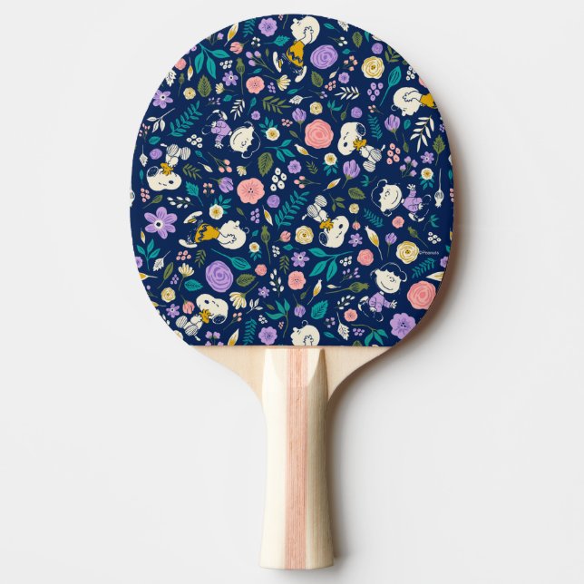 Pala De Ping Pong Maní En Patrón De Bloom (Anverso)