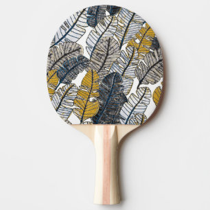 Pala De Ping Pong Mano dibujada: hojas tropicales