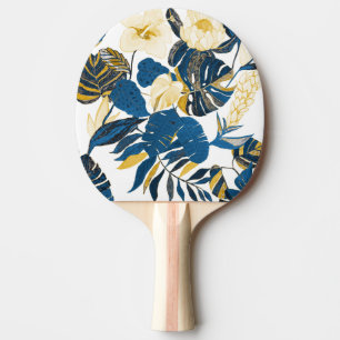 Pala De Ping Pong Mano tropical dibujada: Patrón creativo sin foco