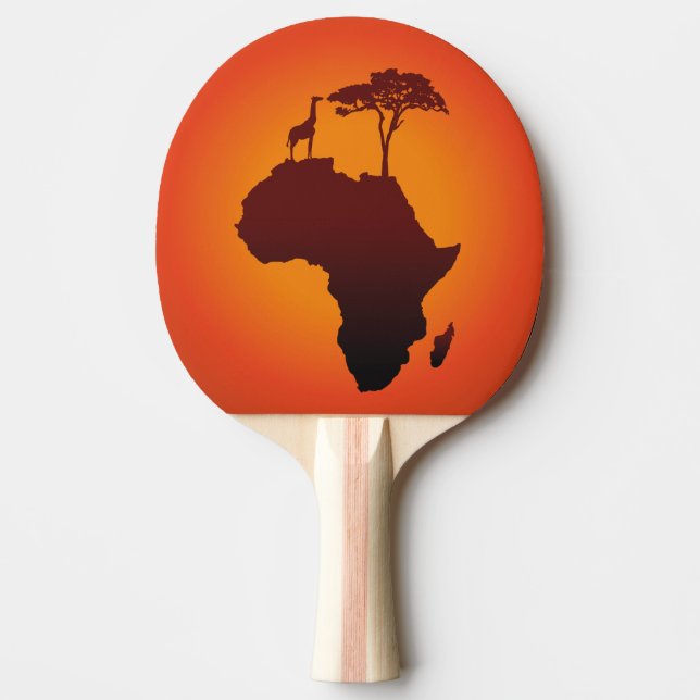 Pala De Ping Pong Mapa africano de safari - Ping Pong Paddle (Anverso)
