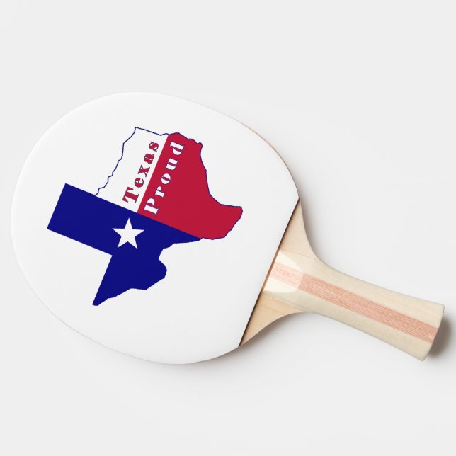 Pala De Ping Pong Mapa de Bandera Orgullosa de Texas (Lateral)