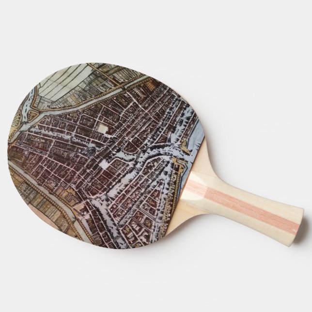 Pala De Ping Pong Mapa de la ciudad de Réplica de Rotterdam de 1652 (Lateral)