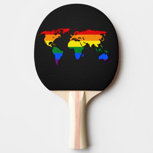 Pala De Ping Pong Mapa del mundo del orgullo LGBT (Anverso)