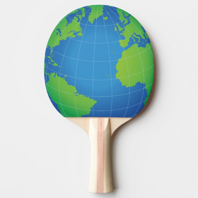 Pala De Ping Pong Mapa mundial del planeta (Anverso)
