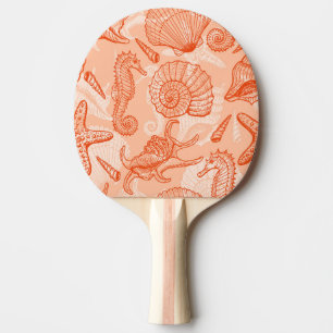 Pala De Ping Pong Mar dibujado a mano: patrón de cosecha
