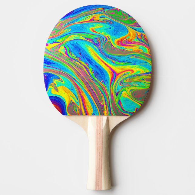 Pala De Ping Pong Marble con arco iris brillante y bello (Anverso)