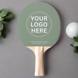 Pala De Ping Pong Marca promocional Sage Green Logo & Text l