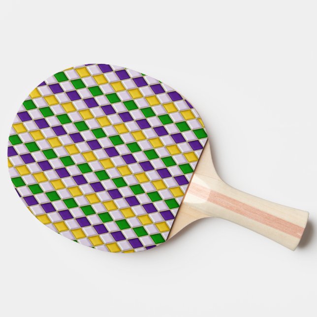 Pala De Ping Pong Mardi Gras Harlequin Pattern2 Paddles (Lateral)