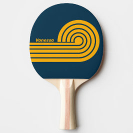 Pala De Ping Pong Marea Retro a la Luz de la Luna Doble Rizo Rayas c