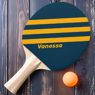 Pala De Ping Pong Marea Retro Iluminada por la Luna Tres Franjas con
