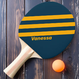 Pala De Ping Pong Marea retro iluminada por luna con tres bandas con