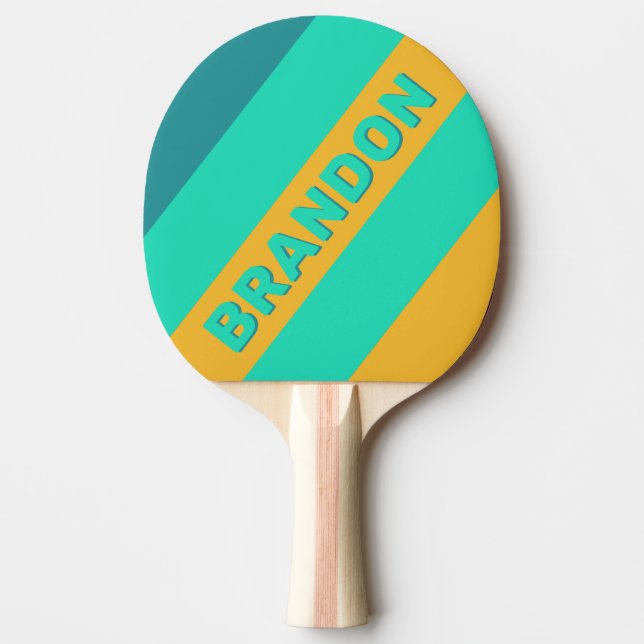 Pala De Ping Pong Mares soleados Bandas negrita con nombre (Anverso)