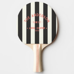 Pala De Ping Pong Marfil de costa y franja de negro cálido y apellid
