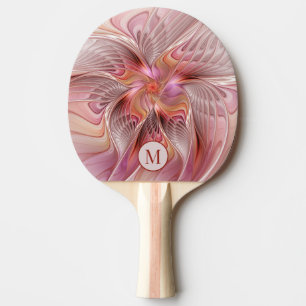 Pala De Ping Pong Mariposa abstracta colorida arte de fantasía monog