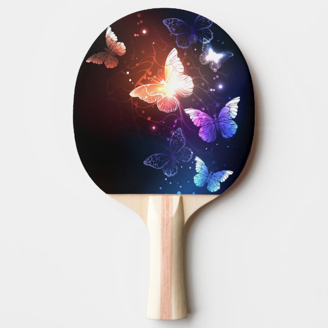 Pala De Ping Pong Mariposas nocturnas brillantes (Anverso)