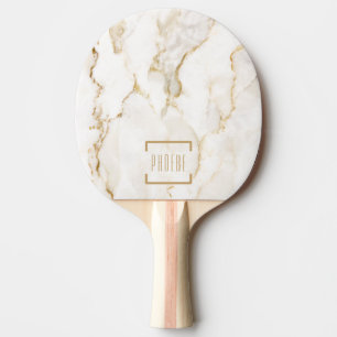 Pala De Ping Pong Mármol con efecto oro de nombre personalizado mode