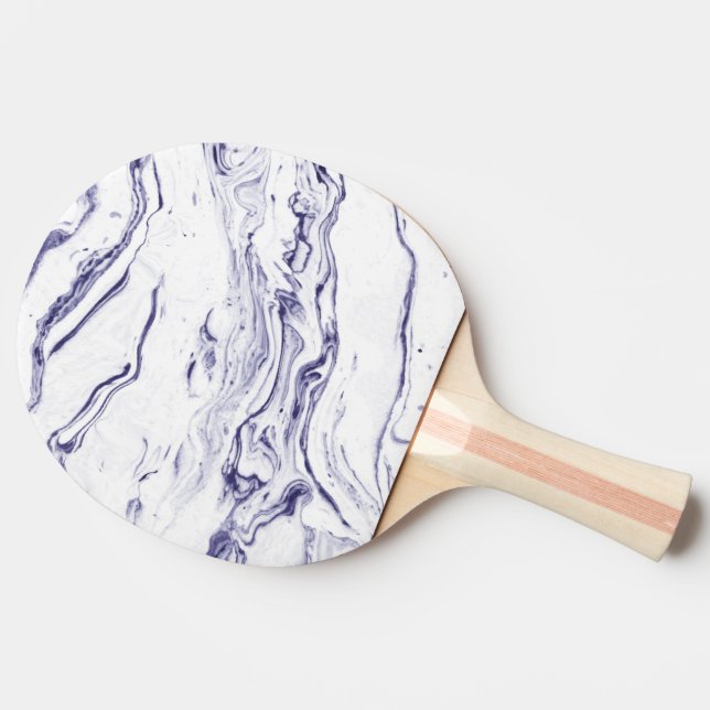 Pala De Ping Pong Mármol de los azules marinos (Lateral)
