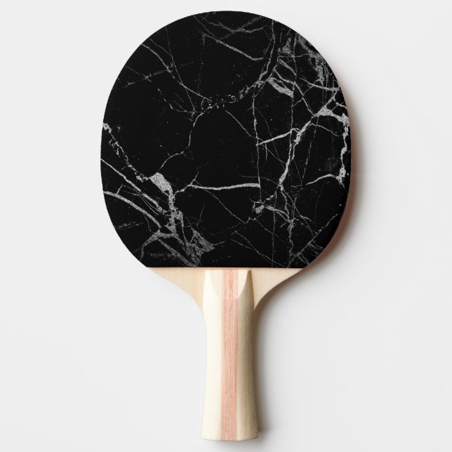 Pala De Ping Pong Mármol de vena negra y plateada (Anverso)