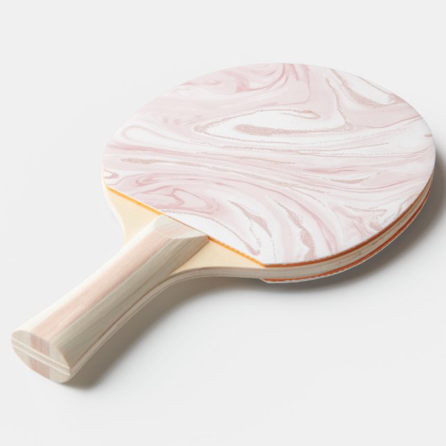Pala De Ping Pong Mármol Purpurina rosado moderno (Ángulo frontal)