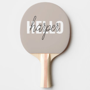 Pala De Ping Pong Marrón Marrón Simple Moderno y Nombre