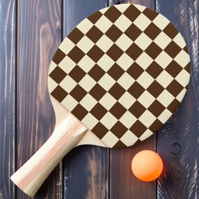 Pala De Ping Pong Marrón y Crema a Cuadros (Subido por el creador)