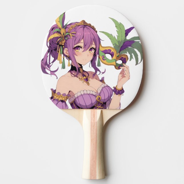 Pala De Ping Pong Máscara Anime Mardi Gras (Anverso)