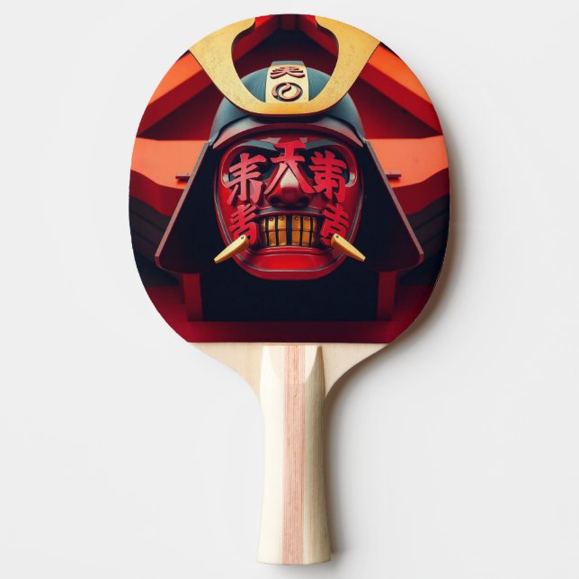 Pala De Ping Pong Máscara de samurái de anime roja (Anverso)